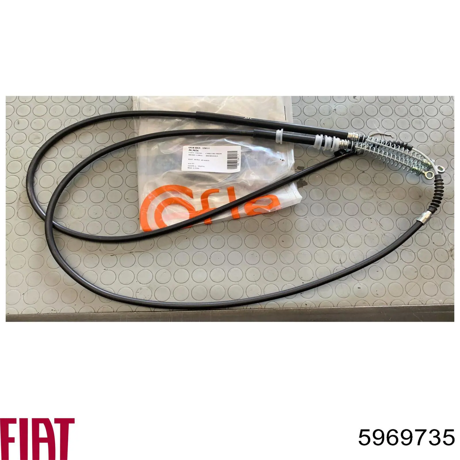 5969735 Fiat/Alfa/Lancia cable de freno de mano trasero derecho/izquierdo