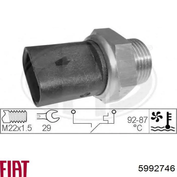 5992746 Fiat/Alfa/Lancia sensor, temperatura del refrigerante (encendido el ventilador del radiador)