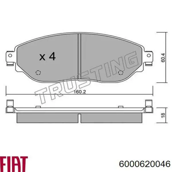 Comprar 6000620046 Fiat/Alfa/Lancia Pastillas delanteras de freno