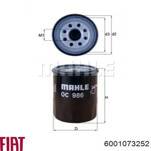 Comprar 6001073252 Fiat/Alfa/Lancia Filtros de aceite