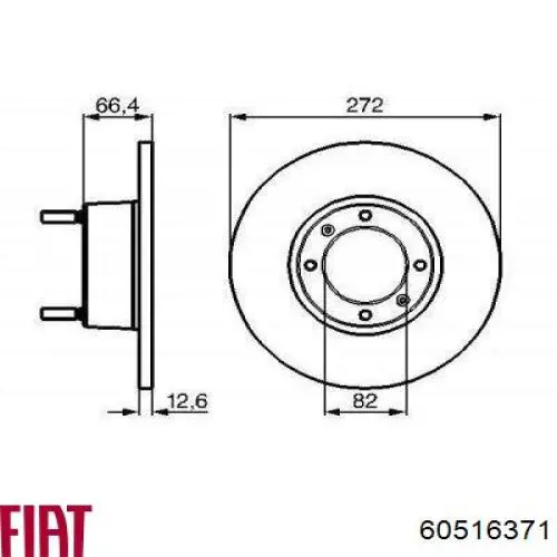 60516371 Fiat/Alfa/Lancia freno de disco delantero