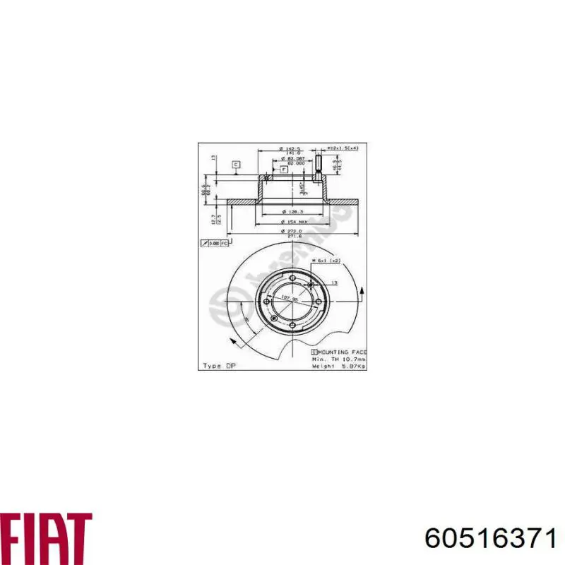 Comprar 60516371 Fiat/Alfa/Lancia Freno de disco delantero
