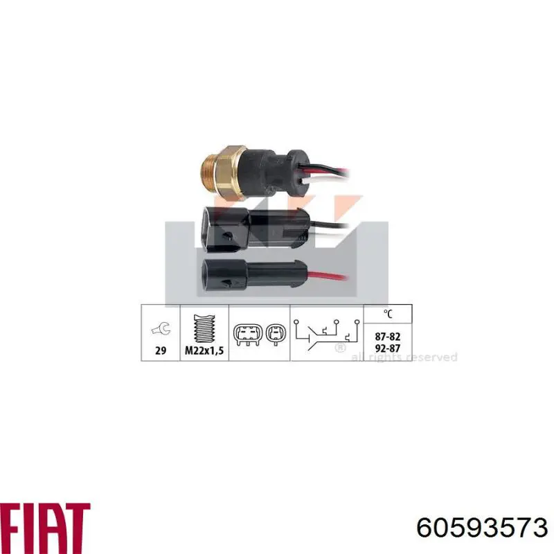 60593573 Fiat/Alfa/Lancia sensor, temperatura del refrigerante (encendido el ventilador del radiador)