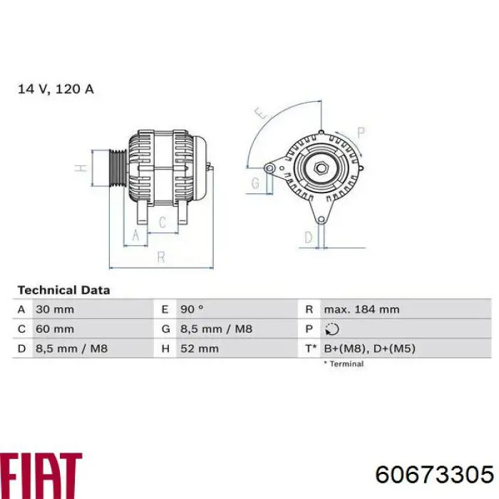 60673305 Fiat/Alfa/Lancia alternador