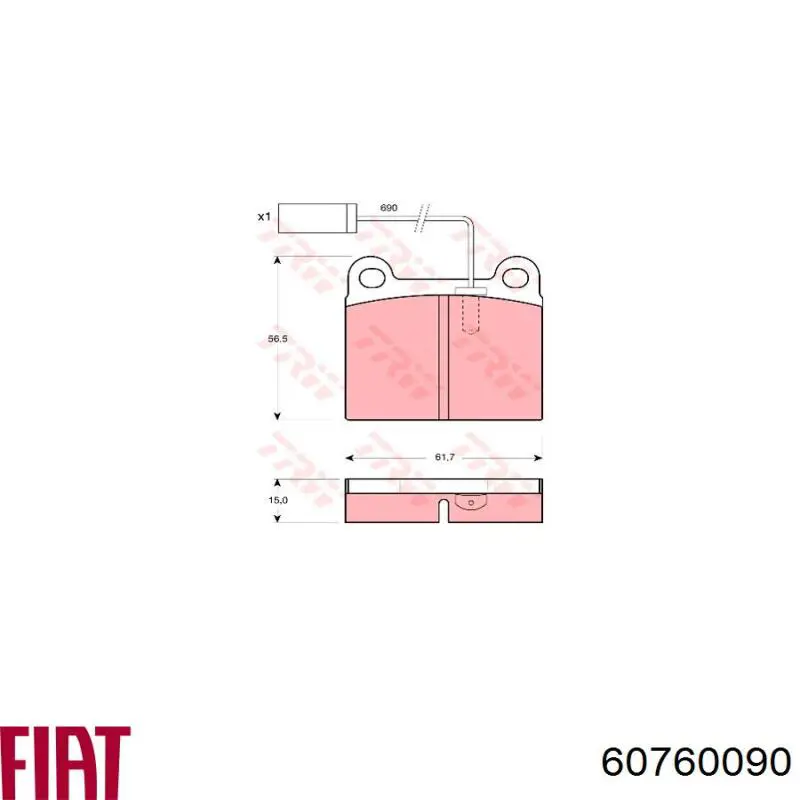 6072645 Fiat/Alfa/Lancia pastillas de freno delanteras