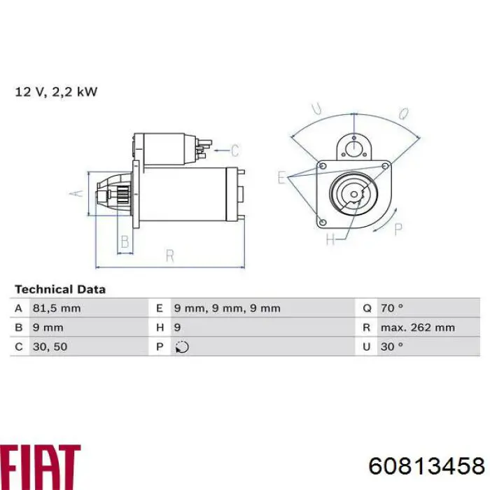 60813458 Fiat/Alfa/Lancia motor de arranque