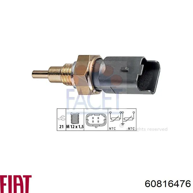 60816476 Fiat/Alfa/Lancia sensor de temperatura