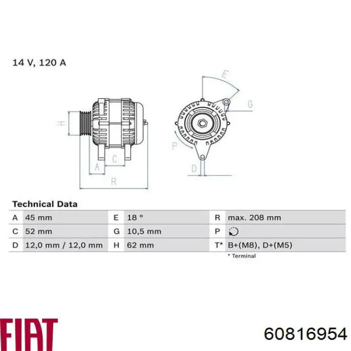 60816954 Fiat/Alfa/Lancia alternador