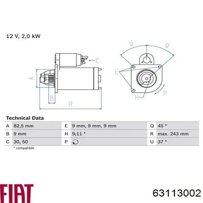 Comprar 63113002 Fiat/Alfa/Lancia Motores de arranque