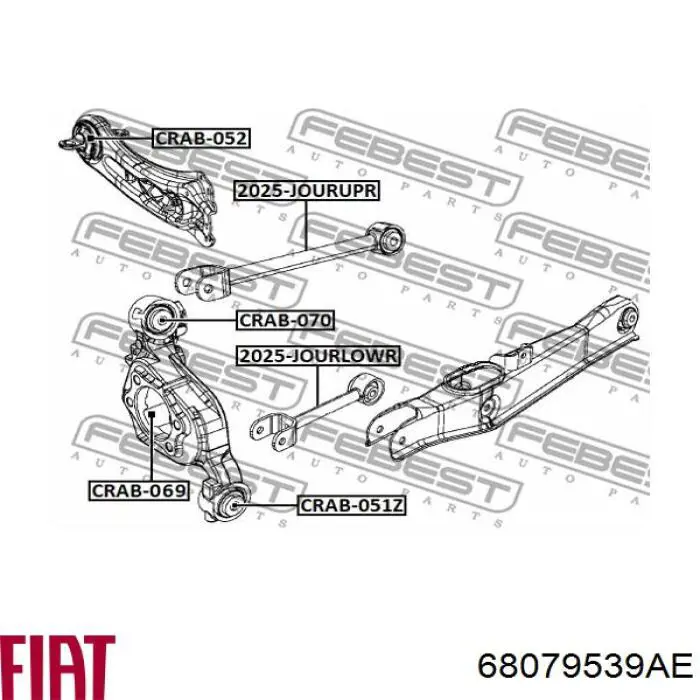 68079539AE Fiat/Alfa/Lancia barra transversal de suspensión trasera