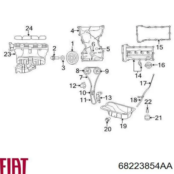 68223854AA Fiat/Alfa/Lancia anillo retén, cigüeñal