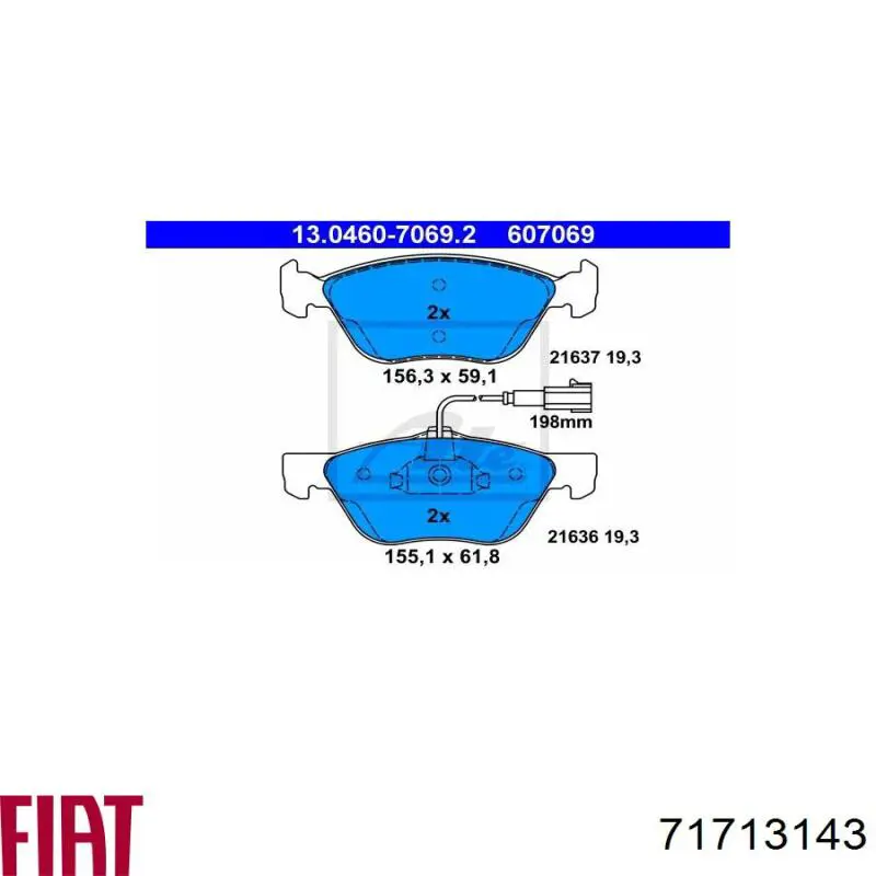 Pastillas freno delanteras Fiat/Alfa/Lancia 71713143 precio, desde 31,63 EUR