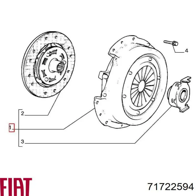 71722594 Fiat/Alfa/Lancia kit de embrague (3 partes)