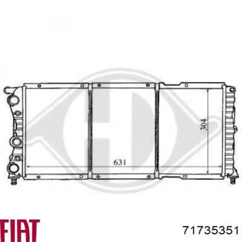 71735351 Fiat/Alfa/Lancia radiador refrigeración del motor