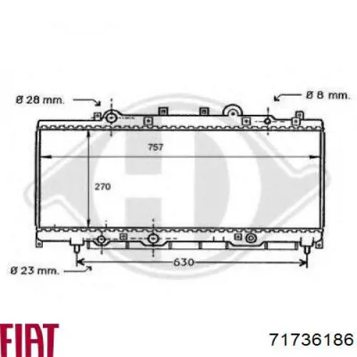 71736186 Fiat/Alfa/Lancia radiador refrigeración del motor