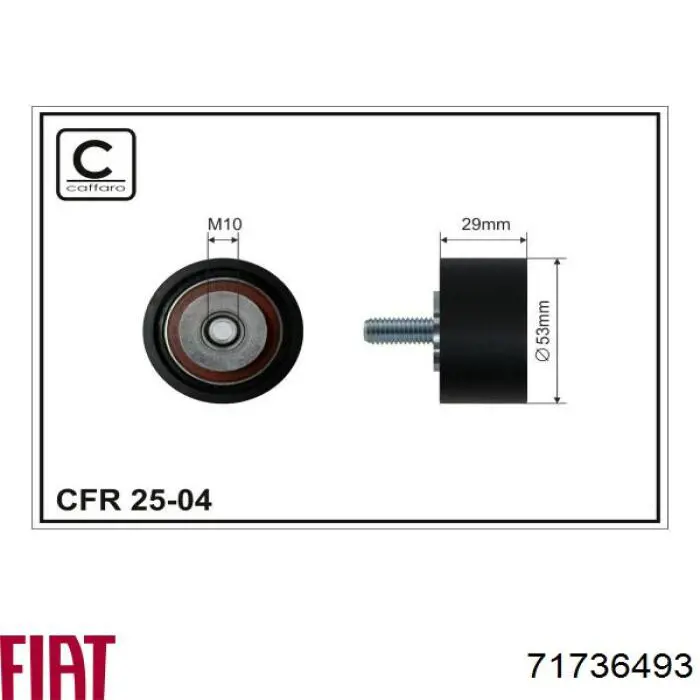 71736493 Fiat/Alfa/Lancia rodillo intermedio de correa dentada