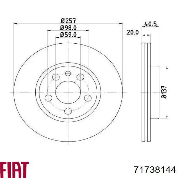 Frenos delanteros Fiat/Alfa/Lancia 71738144 precio, desde 29,71 EUR