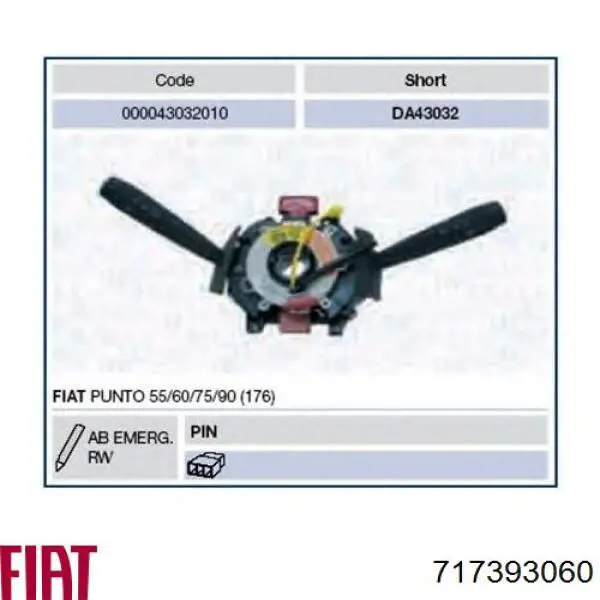 Interruptor de la columna de dirección completo Fiat/Alfa/Lancia 717393060 precio, desde 392,64 EUR
