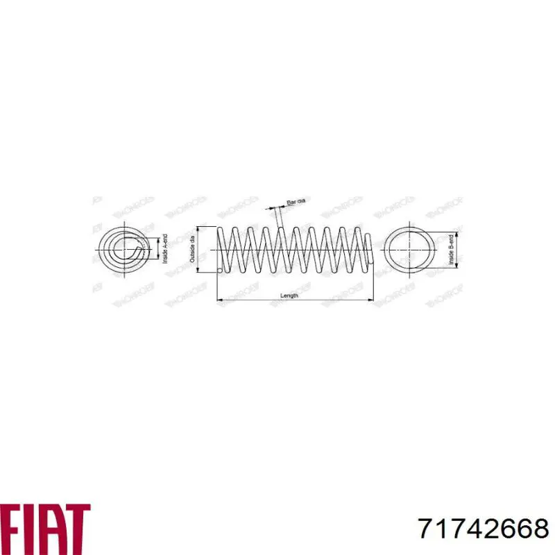 71742668 Fiat/Alfa/Lancia muelle de suspensión eje delantero