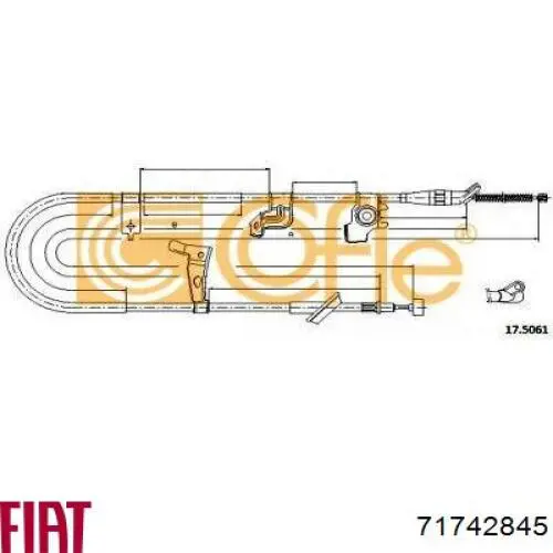 71742845 Fiat/Alfa/Lancia cable de freno de mano trasero izquierdo