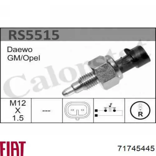 Interruptor, piloto de marcha atrás Opel Combo
