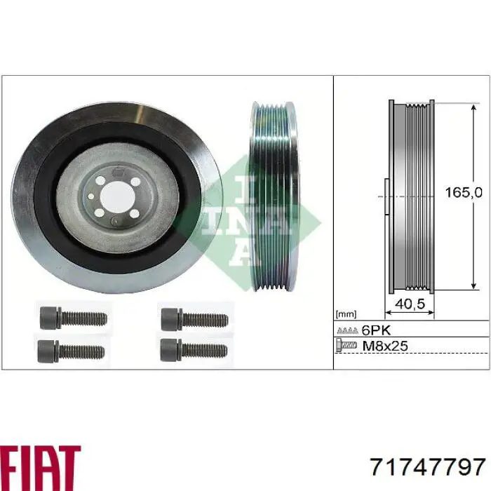 Comprar 71747797 Fiat/Alfa/Lancia La polea del cigüeñal