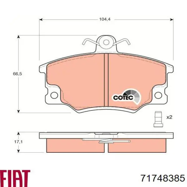 Pastillas de freno delanteras Fiat Tipo 160