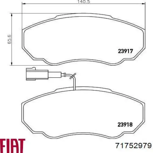 Pastillas de freno delanteras Fiat Ducato 2 230L
