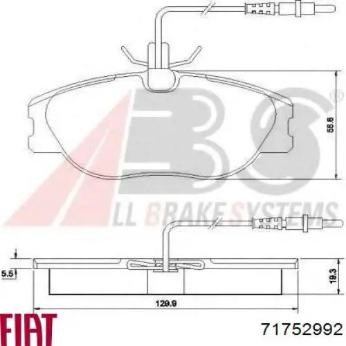 71752992 Fiat/Alfa/Lancia pastillas de freno delanteras