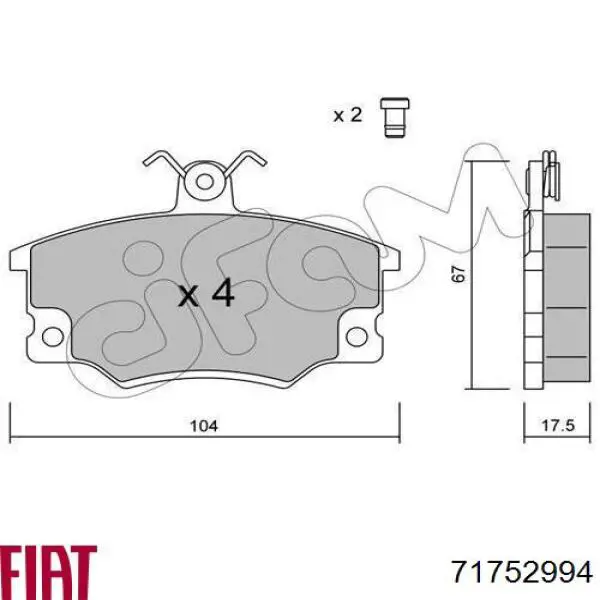 Pastillas de freno delanteras Fiat Tipo 160