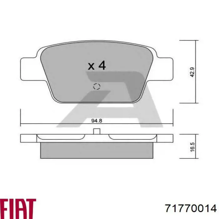 71770014 Fiat/Alfa/Lancia pastillas de freno traseras