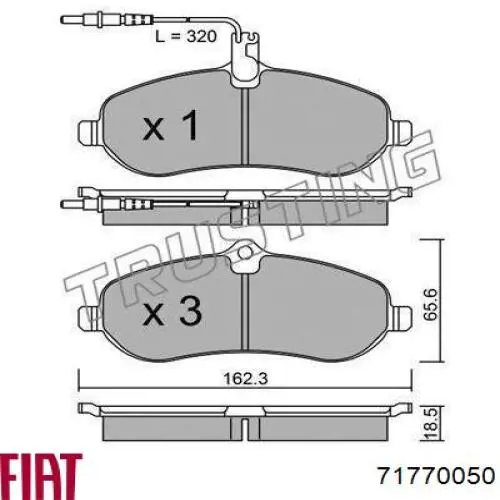 71770050 Fiat/Alfa/Lancia pastillas de freno delanteras