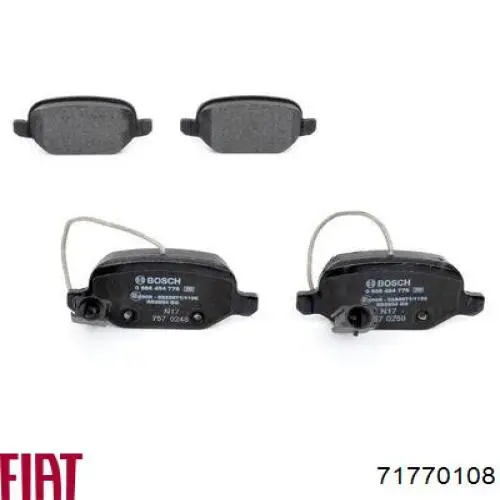 Pastillas de freno traseras 71770108 Fiat/Alfa/Lancia