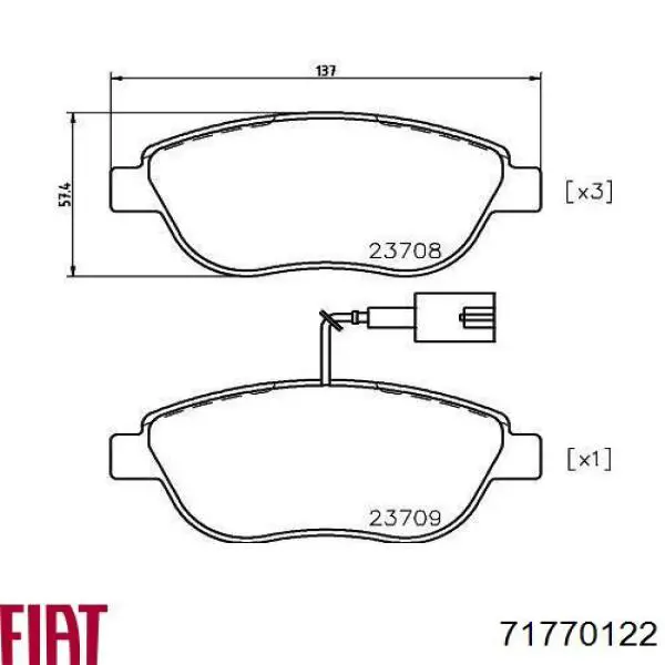 Pastillas de freno 71770122 Fiat/Alfa/Lancia