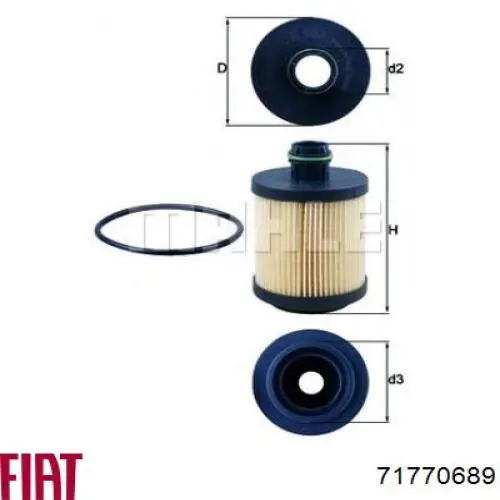 Filtro de aceite 71770689 Fiat/Alfa/Lancia