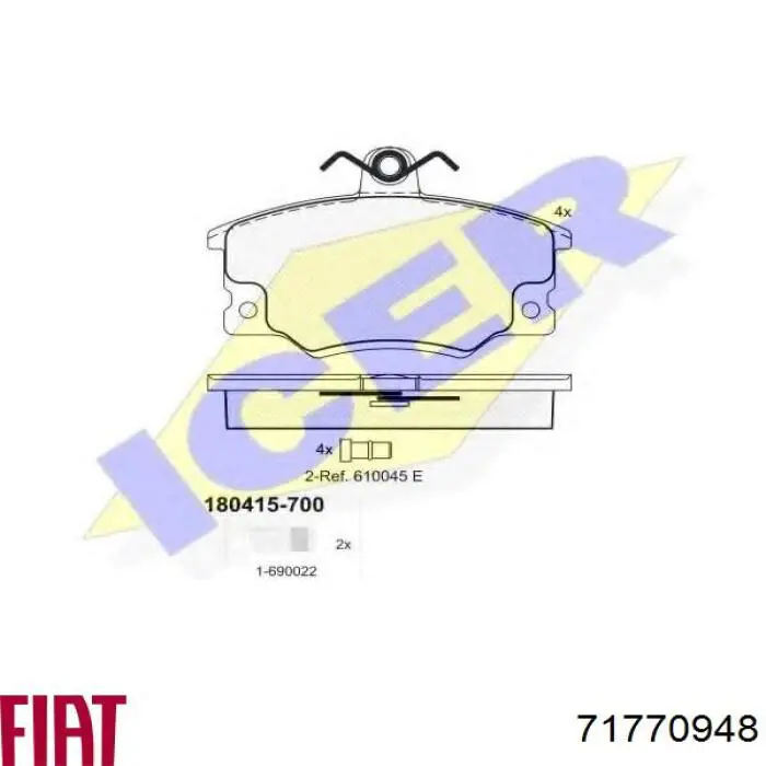 Pastillas de freno delanteras Fiat Tipo 160