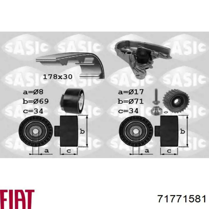 Juego de correas dentadas Fiat/Alfa/Lancia 71771581 precio, desde 183,07 EUR