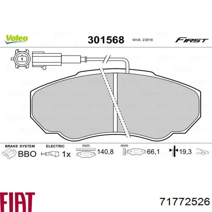 Pastillas de freno delanteras Fiat Ducato 2 230L