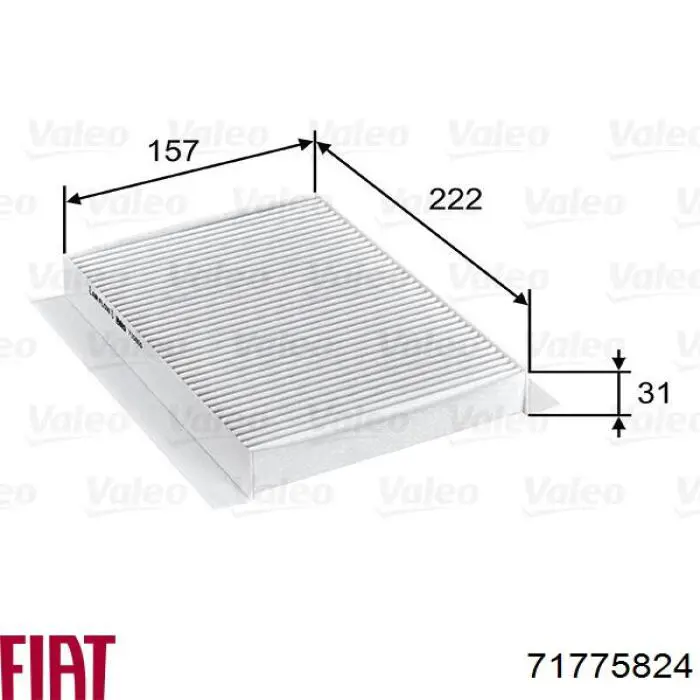 71775824 Fiat/Alfa/Lancia filtro habitáculo