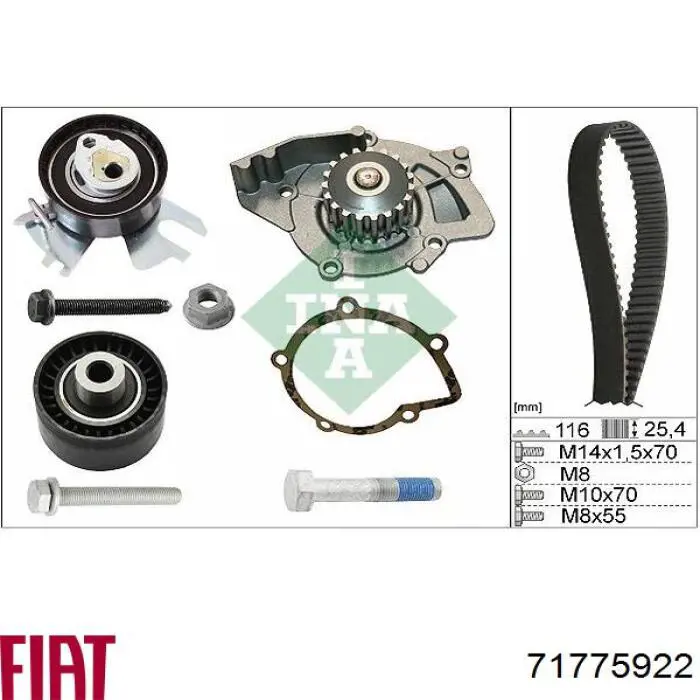 71775922 Fiat/Alfa/Lancia kit de correa de distribución