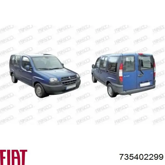 735402299 Fiat/Alfa/Lancia manecilla de puerta de batientes, izquierda exterior