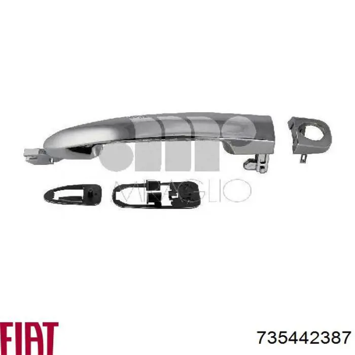 735442387 Fiat/Alfa/Lancia tirador de puerta exterior delantero izquierda