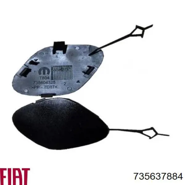  Tapa del enganche de remolcado delantera Fiat Tipo 