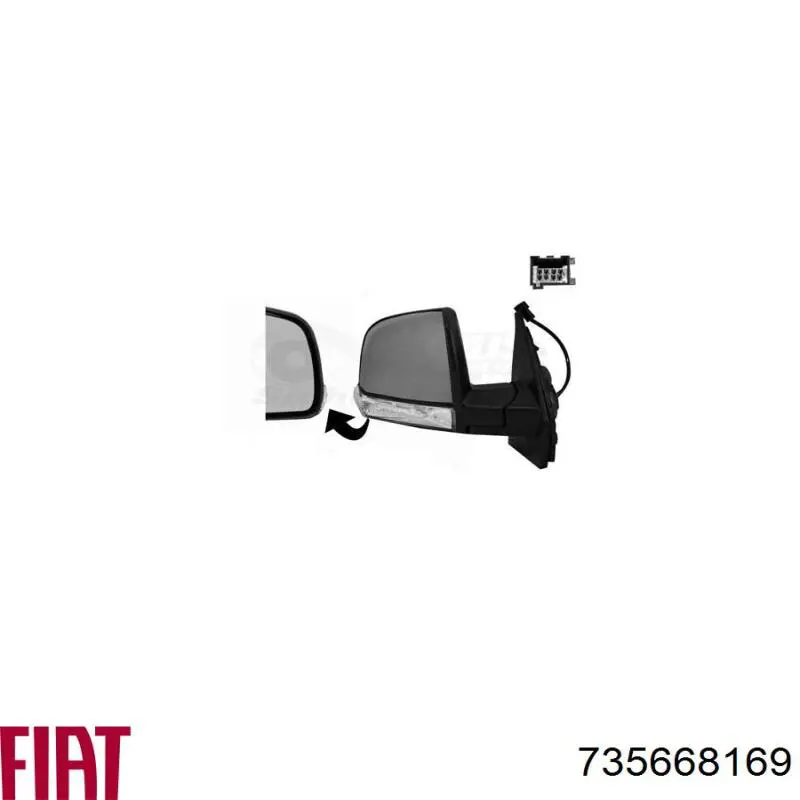 Comprar 735668169 Fiat/Alfa/Lancia Espejo de retrovisor derecho
