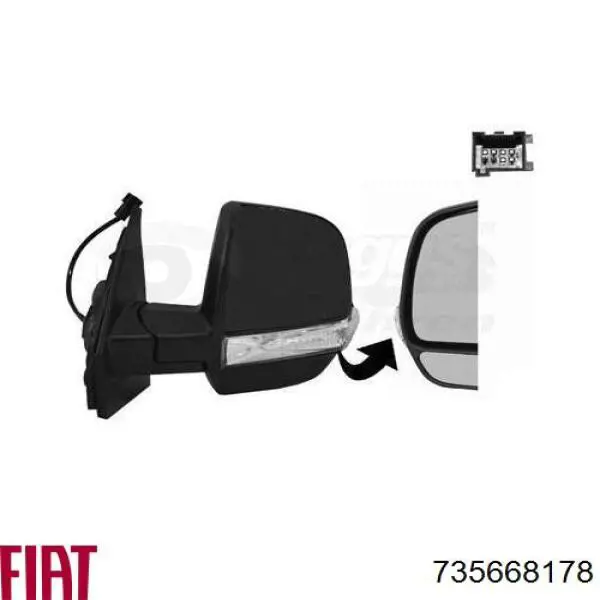 735668178 Fiat/Alfa/Lancia Espejo retrovisor izquierdo