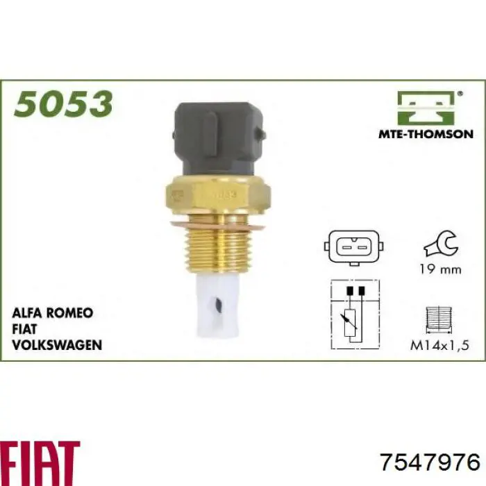 7547976 Fiat/Alfa/Lancia sensor, temperatura del aire de admisión