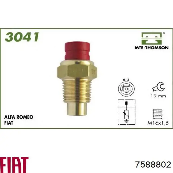 Sensor de temperatura del refrigerante del tablero Fiat/Alfa/Lancia 7588802 precio, desde 6,03 EUR