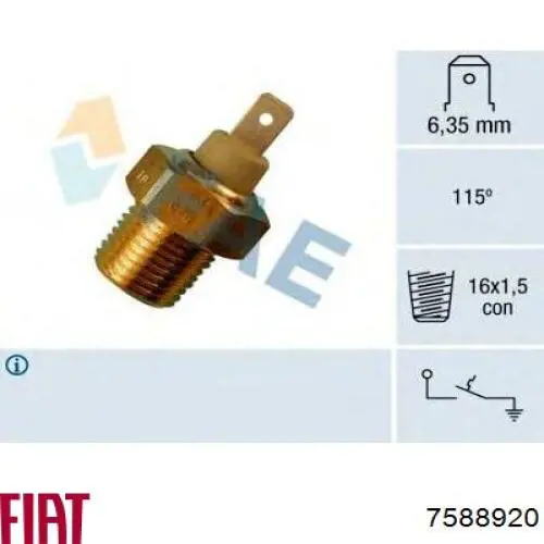 Comprar 7588920 Fiat/Alfa/Lancia Sensor de temperatura de agua
