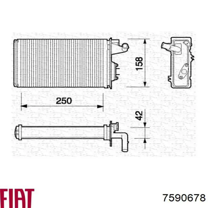 7590678 Fiat/Alfa/Lancia radiador calefacción