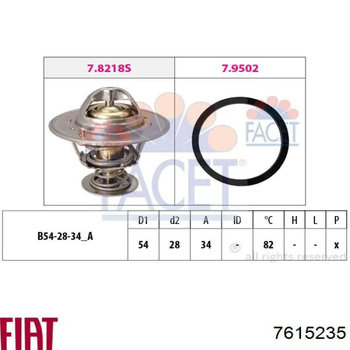 Termostato 7615235 Fiat/Alfa/Lancia